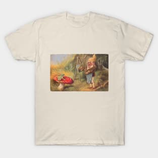 Artistic Gnome Paints a Friendly Frog T-Shirt